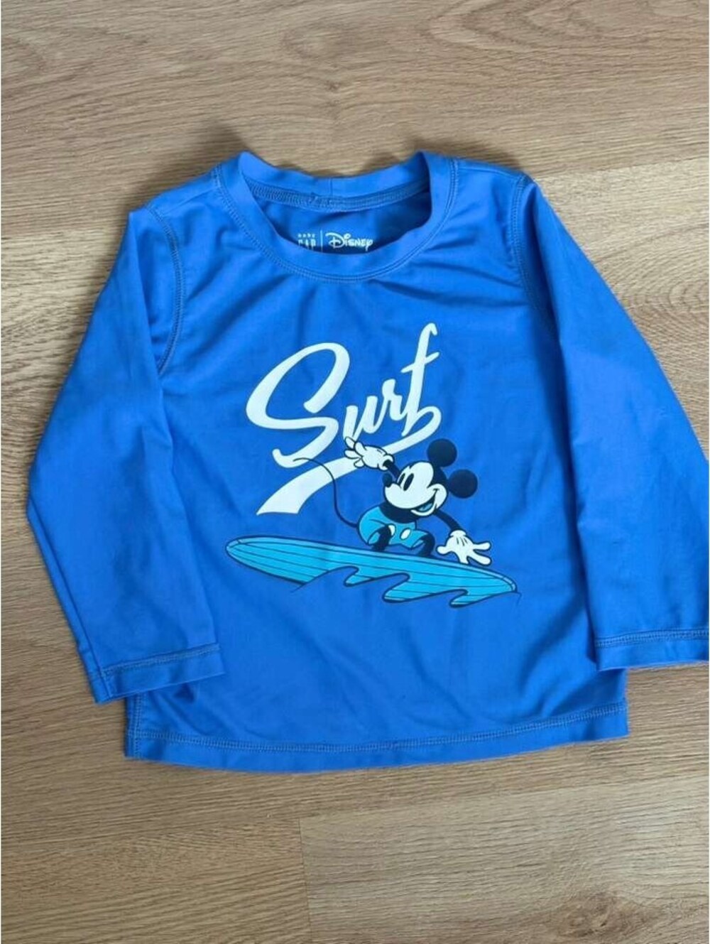 Baby GAP Disney Mickey Mouse Surf Rash Guard 18-24M Blue Long Sleeve